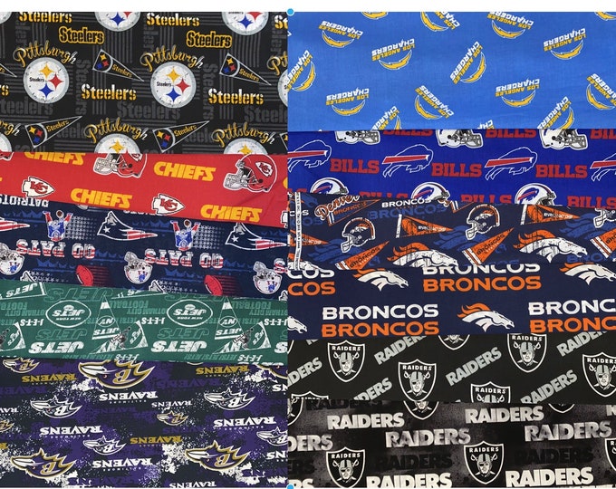 NFL Football AFC teams Licensed Fabric 100% Cotton - select a length and team