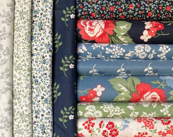 Dwell by Camille Roskelley for Moda Fabrics - assortment fabric bundle - 13 pieces, half yard and remnant cuts