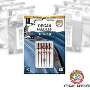 Organ Needles Package of 5 Needles, select a size