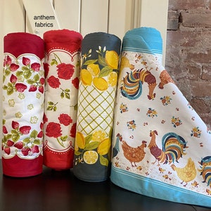 16” wide MODA Retro Home Kitchen Vintage Inspired Farmhouse Cottage - Toweling Light canvas Fabric, By the yard or Remnant Cut