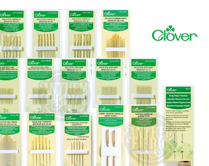 CLOVER Japan Needles - CHOOSE FROM Applique, Sashiko, Chenille, Embroidery, Tapestry, Quilting