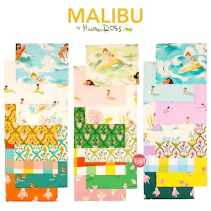 Malibu by Heather Ross, quilting cotton fabric bundle, fat quarters - select a bundle