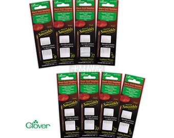 Clover Japan Black Gold Needles  for Applique or Quilting - Assorted Sizes