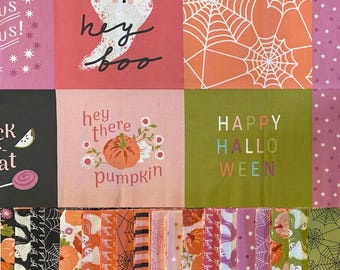 Hey Boo by Lella Boutique - Halloween Fall cotton fabric bundle -21 pieces