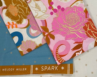 Rise, Melody Miller - Ruby Star Society Fabric Cotton, DREAM RS0011 and Spark Bundle, 4 fat quarters
