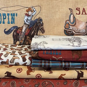 Home on the Range by Deb Strain for Moda ~ Cotton fabric Bundle, REMNANTS 6 pieces plus 1 panel