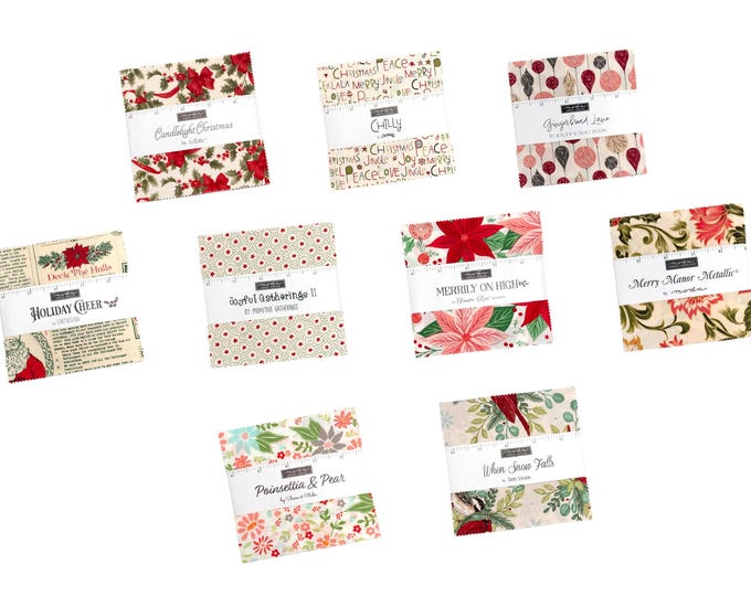 Moda Fabrics Christmas 2026 CHARM PACK- Precuts 5-inch squares, 42 Pieces