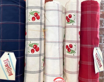 16"wide Plaid Cherries TeaToweling, Isabella by Minick & Simpson, by the yard
