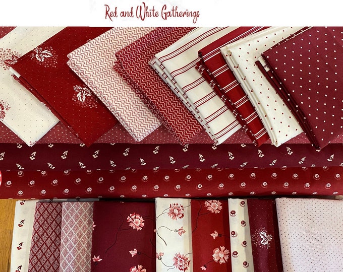 Red and White Gatherings by Moda Fabrics - fabric bundle - 20 pieces