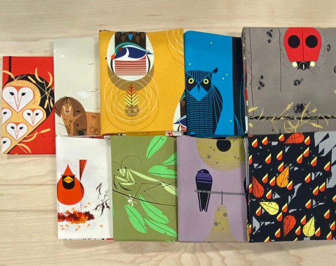 Charley Harper Organic cotton Birch Fabrics Harvest Vol.1 FQHV1- 9 Fat Quarters