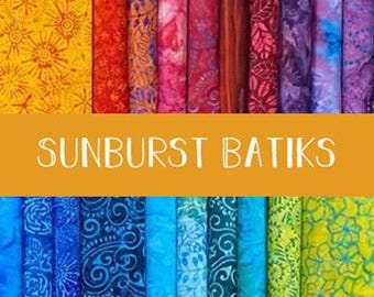 Sunburst Batiks Moda Cotton Fabric Bundle, 20 pieces
