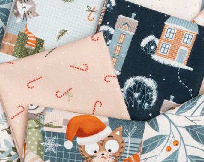 Purrfect Christmas by Elena Amo for Moda Fabrics, bundle of 20 pieces