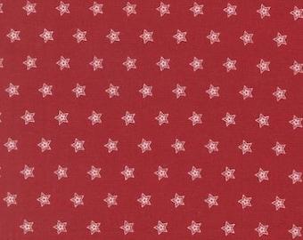 108" Wide Back Primitive Gatherings American Gatherings III Quilt Backing Cotton Fabric Moda Basics, Stars 108036-12 Crimson Red by the yard