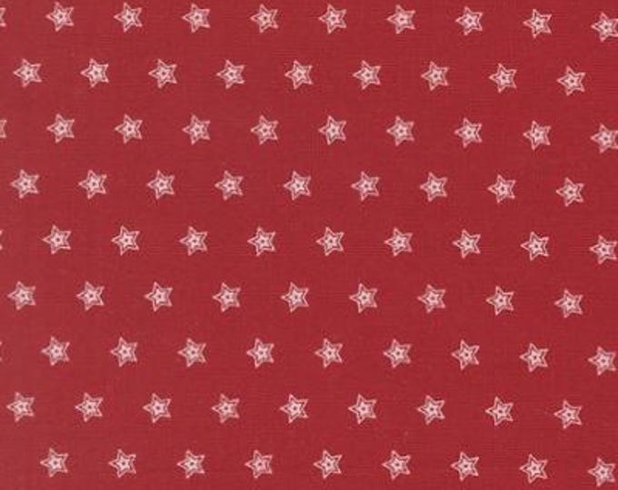 108" Wide Back Primitive Gatherings American Gatherings III Quilt Backing Cotton Fabric Moda Basics, Stars 108036-12 Crimson Red by the yard