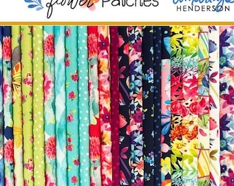 Flower Patches by Amarilys Henderson for Moda Fabrics, fabric bundle 24 pieces