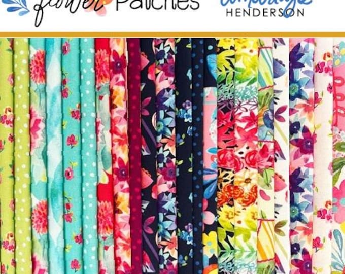 Flower Patches by Amarilys Henderson for Moda Fabrics, fabric bundle 24 pieces