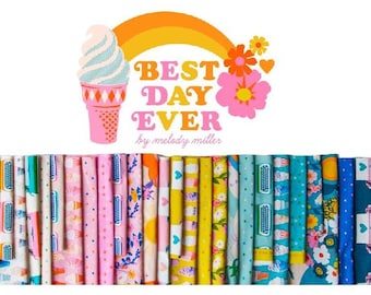 Best Day Ever by Melody Miller of Ruby Star Society for Moda Fabrics - Fabric Bundle 23 pieces with Panel option.