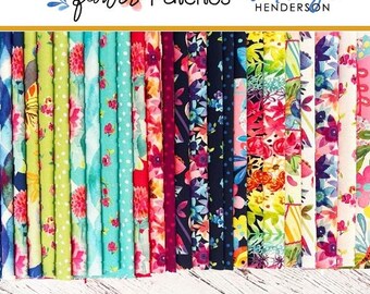 Flower Patches by Amarylis Henderson for Moda Fabrics, fabric bundle 24 pieces