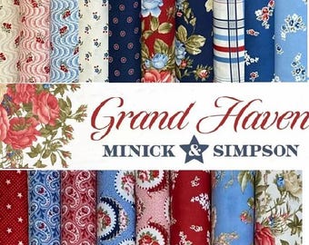 Grand Haven by Minnick & Simpson, Americana quilting fabric bundle, 18 pieces