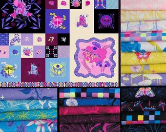 Ruby Star Society GLOW GARDEN By Sarah Watt, cotton quilt fabric bundle - 24 pieces + 1 Fairytale Panel