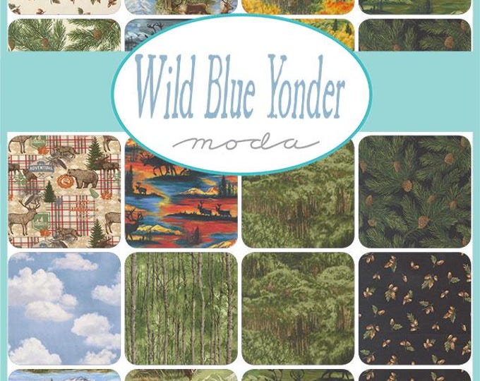 Moda Fabrics Wild Blue Yonder - outdoor wildlife nature quilting cotton fabric bundle - 15 pieces