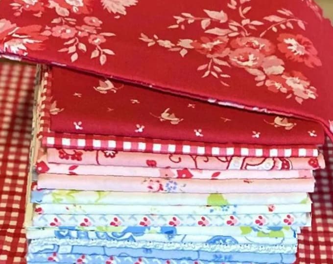 Hollyhocks and Roses by Bunny Hill Designs, Fabric bundle