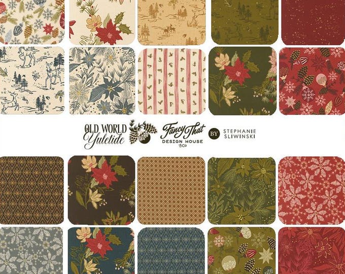 Old World Yuletide Christmas Holiday by Fancy That Design House for Moda Fabrics