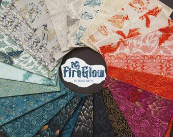 Fire Glow Dragons by Sarah Watts for Ruby Star Society - Fabric Bundle - Fat Quarters or Half Yards - 23 Cotton Prints