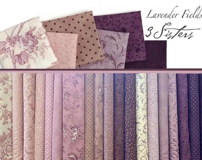 Lavender Fields by 3 Sisters for MODA Christmas, fabric bundle - 19 pieces