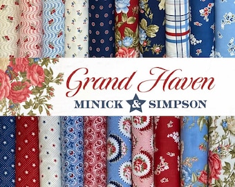 Grand Haven by Minnick & Simpson, Americana quilting fabric bundle, 20 pieces