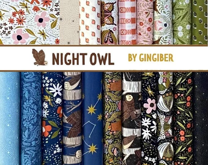 Night Owl By Stacie Bloomfield of Gingiber for MODA Fabrics - 20 pieces