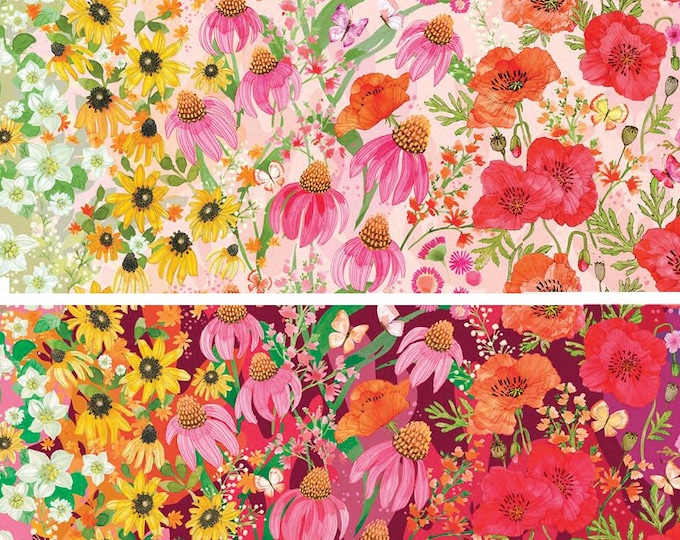 Superbloom by Robin Pickens for Moda Fabrics, FLORAL OMBRE #48780