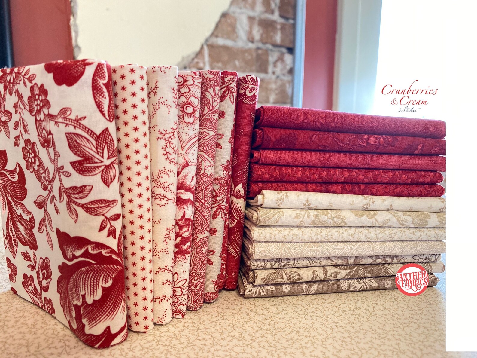 Cranberries Cream MODA Christmas fabric bundle 20 pieces Etsy