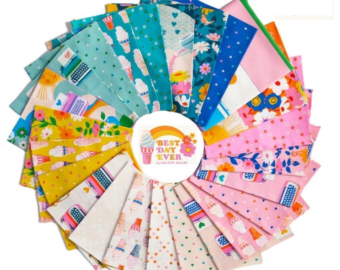Best Day Ever by Melody Miller of Ruby Star Society for Moda Fabrics - Fabric Bundle 23 pieces with Panel option.