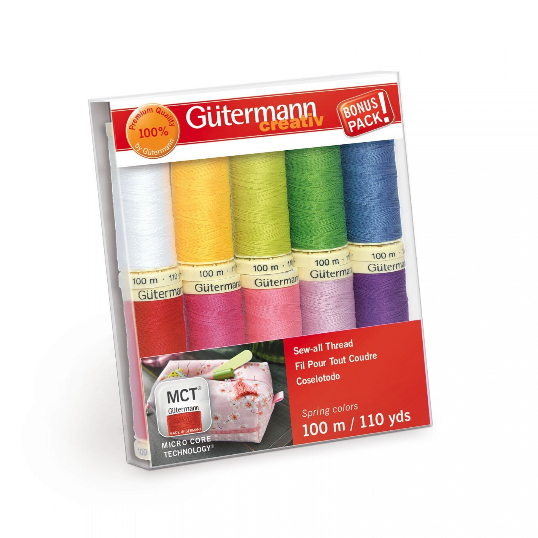 Gutermann Thread Set 10 Spools Sew All Purpose POLYESTER Thread 100m