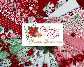 Merrily on High Fabric Bundle • Sweetfire Co Moda • Fat Eighths • Fat Quarters • Half Yards • Christmas Quilting Fabric