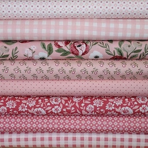 Lovestruck by Lella Boutique for Moda Fabrics fabric bundle PINK BLUSH 8 pieces image 3