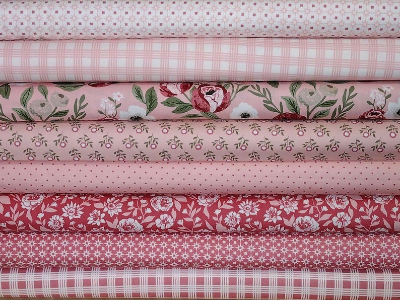 Lovestruck by Lella Boutique for Moda Fabrics fabric bundle PINK BLUSH 8 pieces image 3