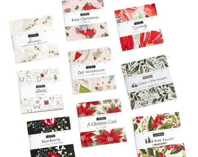 Moda Fabrics CHARM PACK Christmas - Precuts 5-inch squares, 42 Pieces