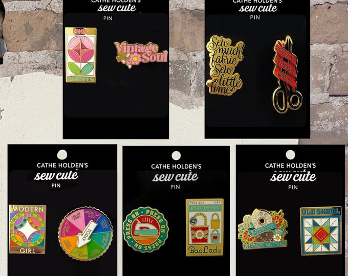 Enamel Pins by CATHE Holden, Sew Cute 2-count set