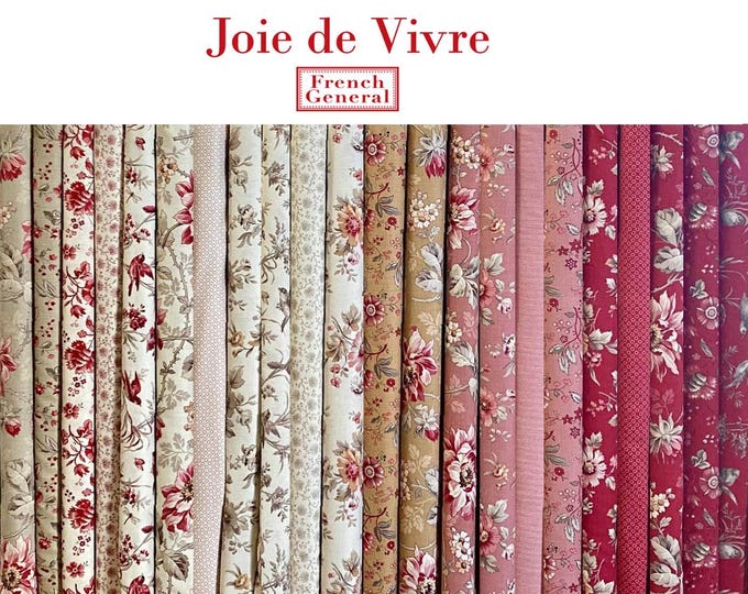 Joie De Vivre by French General Cotton Fabric bundle, 22 pieces