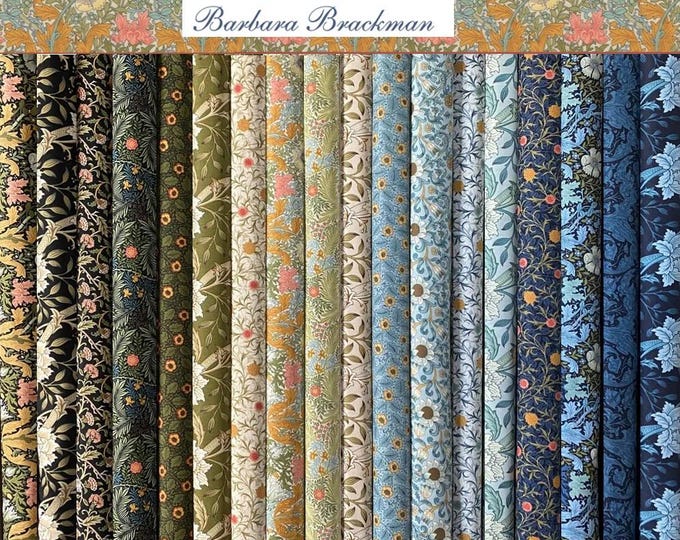 William Morris Manor Antique Reproduction- Barbara Brackman for Moda, 18 pieces