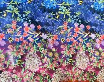 Wild Blossoms Ombre by Robin Pickens - Moda Fabrics - Rainbow 48730-11, 27"x43"