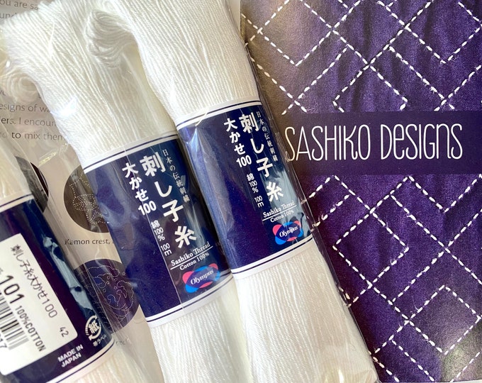 Olympus Sashiko Thread Floss 100% Cotton , Large skein  ST-0101  White - 109 yards