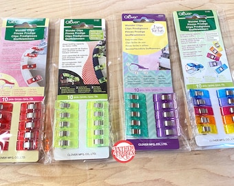 Wonder Clips by Clover Japan - 10 Pieces - 1/2" inch - Assorted Colors