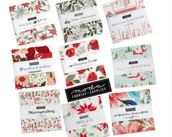 Christmas Charm Packs from Moda Fabrics - Precuts - Charm Pack, 42 Pieces