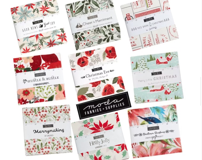 Christmas Charm Packs from Moda Fabrics - Precuts - Charm Pack, 42 Pieces