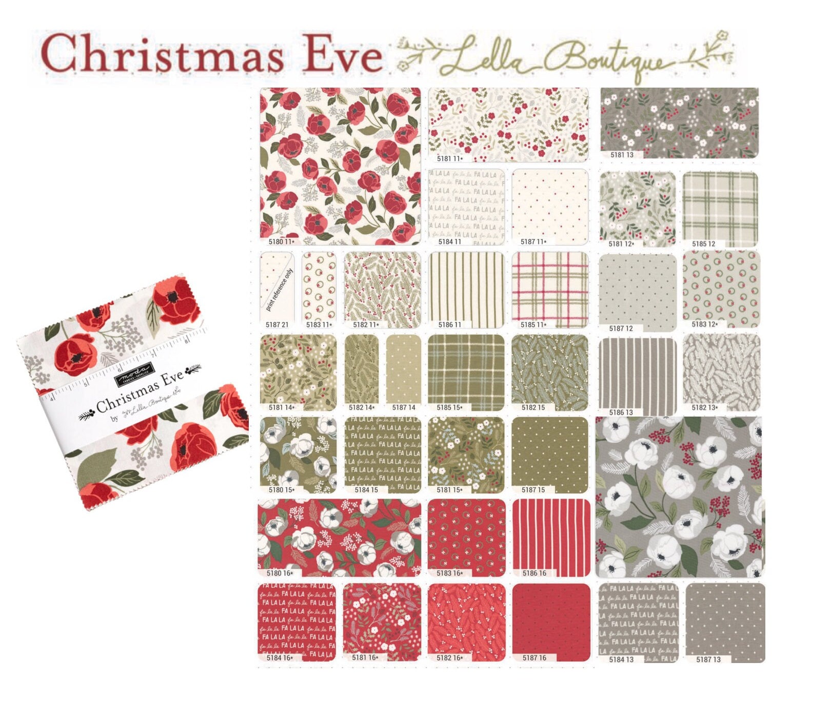 Favorite Things Charm Pack Fabric Moda 37650PP Christmas -  in