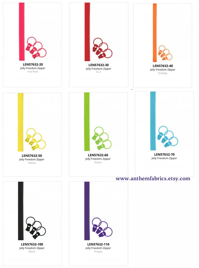 Lecien Jelly Freedom Zipper, sliders and triangle purse pattern 1