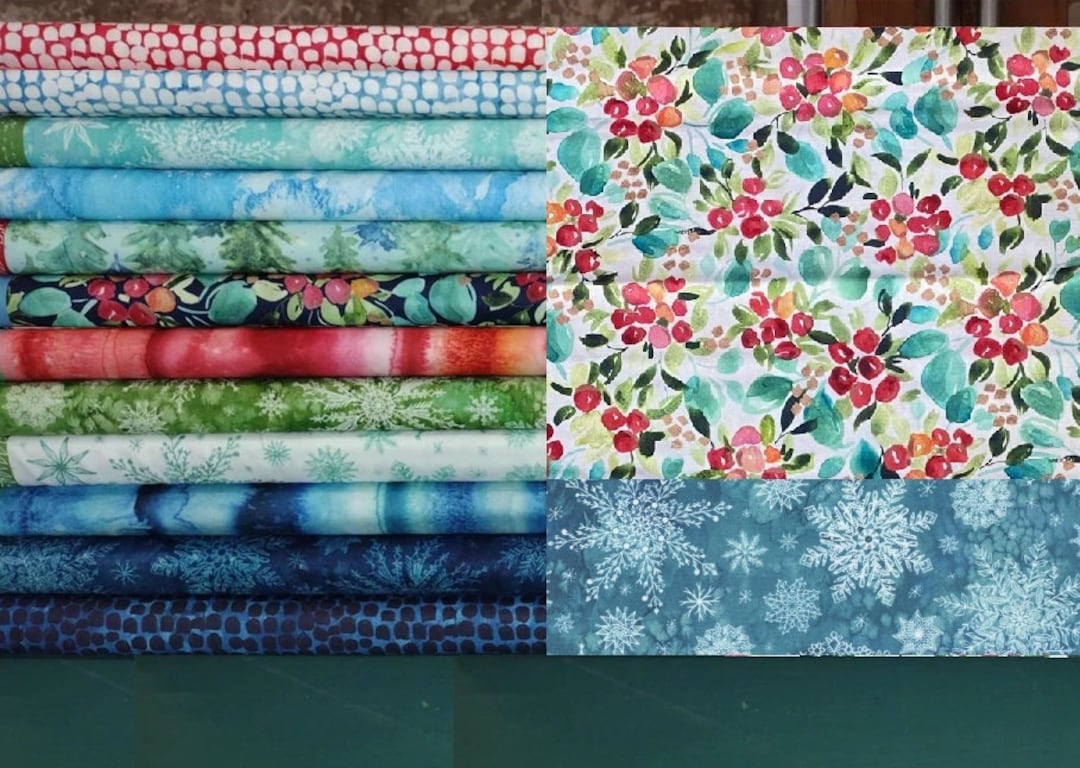 Create Joy Starflower Christmas Fabric by Moda Fabric Bundle 14 Fat